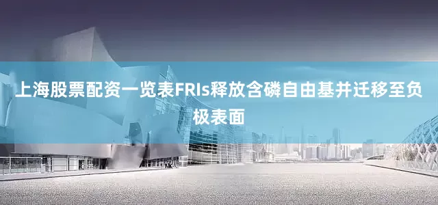 上海股票配资一览表FRIs释放含磷自由基并迁移至负极表面